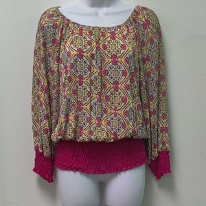 Smocked sleeve/waist top